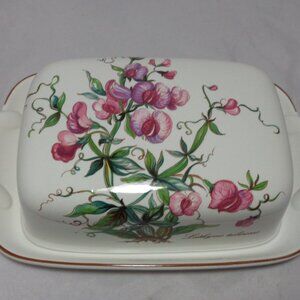 Villeroy & Boch Botanica Lidded Butter Dish Discontinued Lathyrum Tuberosus